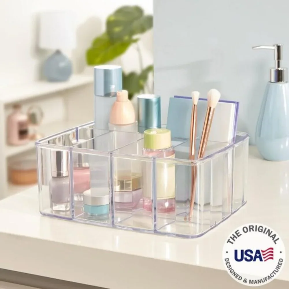 New Clear 5-Compartment Organizer, Makeup, Vanity & Desk Storage Bin Caddy